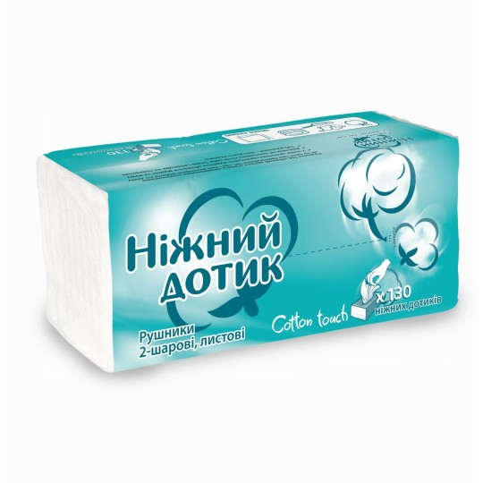 Паперові рушники Ніжний дотик Листові двошаровий 130 шт. 4